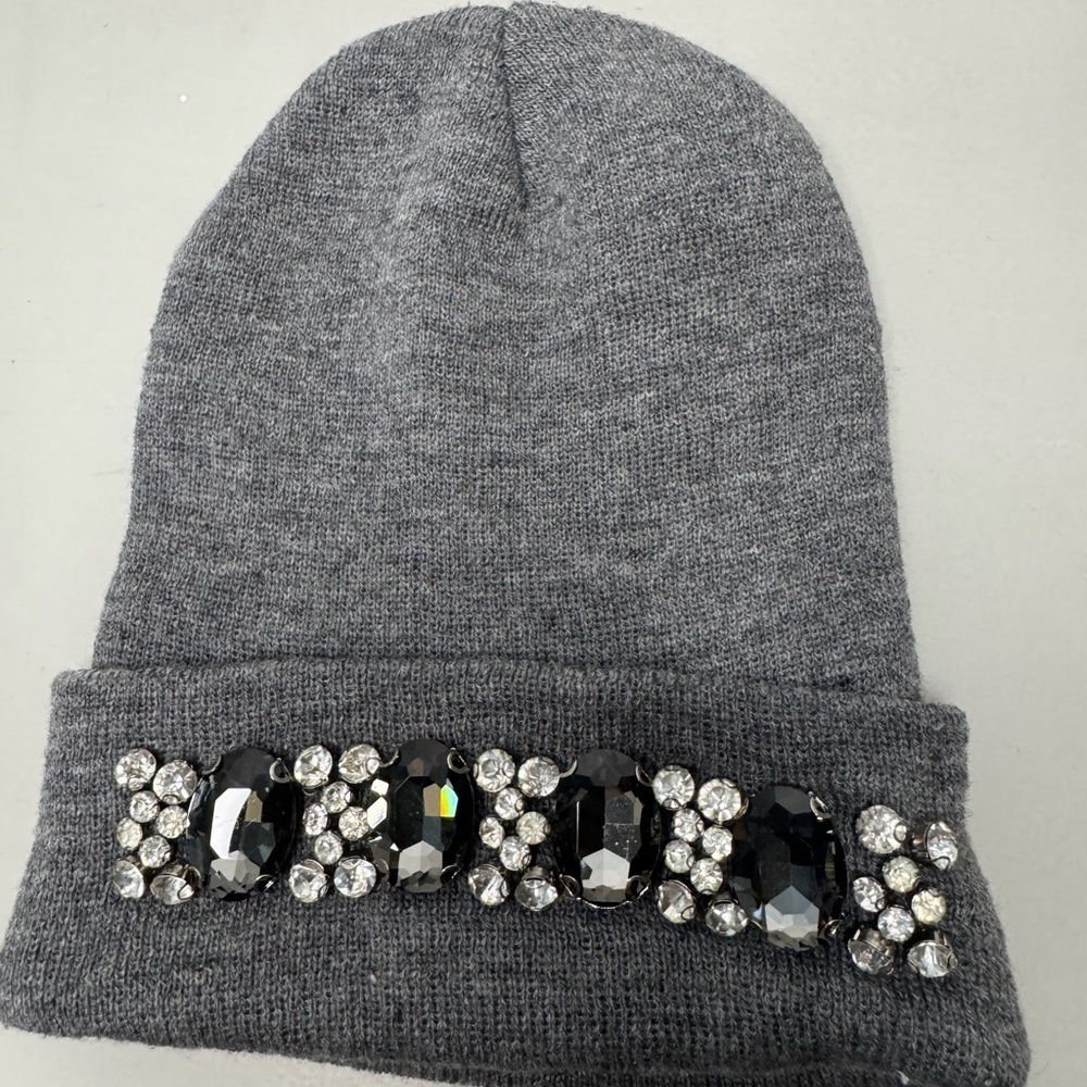 Embellished Gray Beanie - purchased in Italy